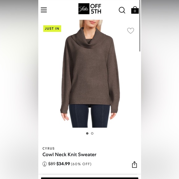 Cyrus- Waffle Knit Cowl Neck Sweater- Sz 2X- Dark Army Green- EUC - Picture 7 of 7